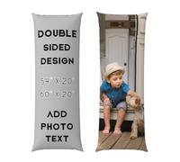 Custom Full Body Pillow Cover Add Your Photo Text 2 Sides Design Personalised Body Pillow Case Customised Bolster Cushion Cover Picture Long Pillowcase Valentine's Day, Birthday Gifts for Women Men