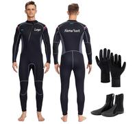 Custom Full Length Wetsuit with Name Logo, 3mm Front Zip Full Diving Suits Unisex, Personalized Stretch Neoprene Thermal Wet Suit for Surfing Snorkeling (Men)