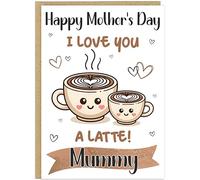 Custom Funny Mother's Day Cards Personalised Name Mum Nanny Grandma etc Fun Relatable Pun Designs Humorous Card For Mother's Day Celebrations (Latte)