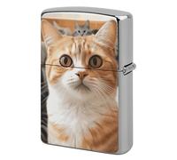 Custom Funny Pet Cat Lighter Case Personalized Metal Lighter Cover Holder Reusable Shockproof Protective Lighters Without Insert Gift for Men Women Dad Husband