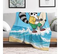 Custom Funny Raccoon Flannel Fleece Throw Blanket 50x60 Inch Soft Cozy Throws for Couch Sofa Bed Farmhouse Blankets Comfort Decorative Bedtime Blanket Lightweight All Season Easy Care