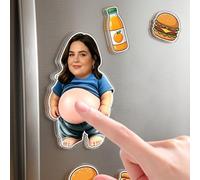 Custom Funny Squeeze Belly Fridge Magnets, Personalized Face Cute Refrigerator Magnets, Squeezable 3D Soft Belly Fridge Decor, Stress Relief Gift for Audlts Children