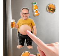Custom Funny Squishies Belly Fridge Magnet, Personalized Face Refrigerator Magnets with Squeezable Belly, 3D Stress Relief Photo Keepsake Gift, It’s Not A Dad BOD, It’s A Father Figure