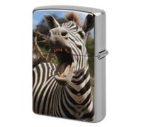 Custom Funny Zebra Lighter Case Personalized Metal Lighter Cover Holder Reusable Shockproof Protective Lighters Without Insert Gift for Men Women Dad Husband