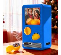 Custom Gacha Machine, Personalised Gachapon Machines That Plays Songs, Toy Capsule Vending Machine with Photo & Music, Record Player with Custom Cd, Customised Gifts for Him Her (Klein Blue)