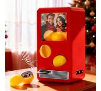 Custom Gacha Machine, Personalised Gachapon Machines That Plays Songs, Toy Capsule Vending Machine with Photo & Music, Record Player with Custom Cd, Customised Gifts for Him Her (Vibrant Red)