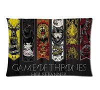 Custom Game of Thrones Pillowcase 20x36 Rectangle Soft Cotton Zippered Pillow Case Two Sides Pattern Printed