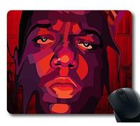 Custom Gaming Mouse Pad with Biggie Smalls Notorious Big Rapper Music Non-Slip Neoprene Rubber Standard Size 9 Inch(220mm) X 7 Inch(180mm) X 1/8 Inch(3mm) Desktop Mousepad Laptop Mousepads Comfortable Computer Mouse Mat