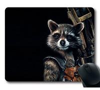Custom Gaming Mouse Pad with guardians of the galaxy raccoon rocket Non-Slip Neoprene Rubber Standard Size 9 Inch(220mm) X 7 Inch(180mm) X 1/8 Inch(3mm) Desktop Mousepad Laptop Mousepads Comfortable Computer Mouse Mat