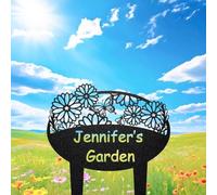 Custom Garden Metal Sign Personalised Flower Stake Outdoor Yard Plaque Gardener Nameplate Rustic Metal Decor Gift for Mom Grandma Backyard, Pet Memorial Plaque, Pet Tribute