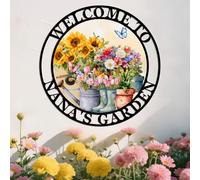 Custom Garden Tools Sign,Personalised Colorful Flowers Metal Wall Art,Customized Hanging Plaque for Garden Yard Home Farmhouse,Indoor Outdoor Decor style-16