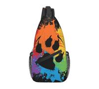 Custom Gay Bear Paw Pride Sling Bags Men Cool GLBT LGBT Rainbow Pride Shoulder Crossbody Chest Backpack Travel Hiking Daypack