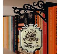 Custom Genre Book Dividers for Shelves, Book Genre Signs for Bookshelf, Genre Shelf Labels with Hanging Brackets, Tavern-Style Books Nook Decor, Reading Plaque for Home Library(#A)