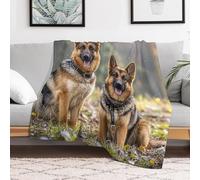 Custom German Shepherd Dogs Flannel Fleece Throw Blanket 30x40 Inch Soft Cozy Throws for Couch Sofa Bed Farmhouse Blankets Comfort Decorative Bedtime Blanket Lightweight All Season Easy Care