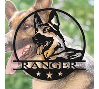 Custom German Shepherd Metal Wall Sign | Personalized Dog Name Art | Stylish Room & Home Decor | Unique Gift for Dog Lovers & Pet Owners | 8 to 24 Inches