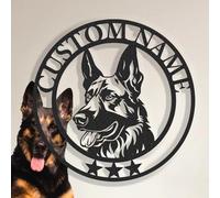 Custom German Shepherd Metal Wall Sign | Personalized Dog Name Art | Stylish Room & Home Decor | Unique Gift for Dog Lovers & Pet Owners | 8 to 24 Inches