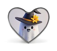 Custom Ghost Witch Hat Lapel Pin Aluminum Alloy Button Badge Personalized Heart Exquisite Brooch Classic Mini Pin for Backpacks Hat Suit Jacket Decoration