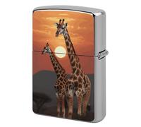 Custom Giraffe at Sunset Lighter Case Personalized Metal Lighter Cover Holder Reusable Shockproof Protective Lighters Without Insert Gift for Men Women Dad Husband