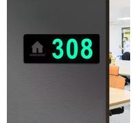 Custom Glow-in-the-Dark House Number Plate,Personalised Acrylic Glow in the Dark House Numbers in Black/Grey/Orange,for Apartment Hotel House,7.1"x2.8" & 7.5"x3.1"