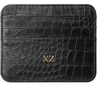 Custom Gold Silver Initial letters Credit Card Holder Wallet, PU Leather Ultra Slim Wallet, Personalized Thin Minimalist Credit Card Case Card Protector, Pocket Wallets for Men, Women, Black, Casual