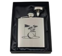 [Custom] Golf 6oZ Hip Flask can be Personalised Engraved HF201 gb6oz