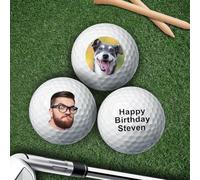 Custom Golf Balls Personalized Golf Balls with Face Picture and Text,Custom Logo Golf Balls Bulk,Men Women Customized Golf Balls Gifts for Wedding,Fathers Day,Birthdays,Christmas (3pcs,Single Sided)