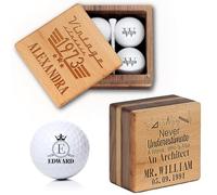 Custom Golf Gift for Architects: Personalized Golf Ball Set in Luxury Wooden Box - Perfect for Men, Software Architects, and Graduates - Unique Presents for The Future Architect in Your Life