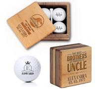Custom Golf Gift for Uncles: Personalized Golf Ball Set in Luxury Wooden Box - Perfect for Christmas, Birthdays - Unique Presents for the Greatest Uncle, Thoughtful Gifts from Niece and Nephew