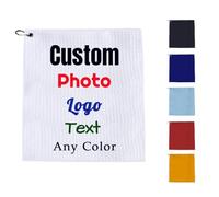 Custom Golf Towel with Photo 16 "x16", Personalized Photo Microfiber Towels for Golf Bags for Men,Bulk 1-100pcs,Design Your Own Funny Golf Club Towel Picture Logo Text,Gift for Husband Boyfriend Dad
