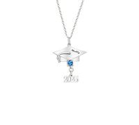 Custom Graduation Gifts Bachelor Cap Personalized Name Year Birthstone Pendant Necklace 2025 High School College Graduation Jewelry Gifts for Women