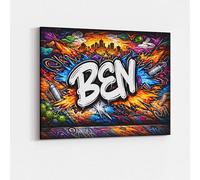 Custom Graffiti Name Canvas Wall Art Personalized Street Style Print Bold Urban Bedroom Decor Cool Spray Paint Wall Hanging Hip Hop Aesthetic Poster Modern Teen Room Custom Text Artwork Colorful Vibes