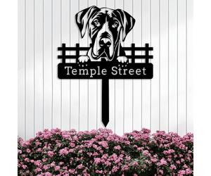 Custom Great Dane House Numbers Plaques,Personalised Garden Signs and Plaques for Outside,Outdoor Metal Decor for Front Door, Garden Decor, Ideal Dog Mom Gifts