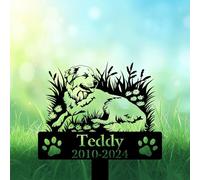 Custom Great Pyrenees Grave Marker, Great Pyrenees Lying on Daisy Flowers Garden Stake, Great Pyrenees Memorial Gift, Dog Headstone, Pet Memorial Plaque, Personalised Name Sign