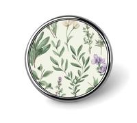 Custom Green Flower Herb Sage Leaves Lapel Pin Aluminum Alloy Button Badge Personalized Exquisite Brooch Classic Pin 1 Inch for Backpacks Hat Suit Jacket Clothing Decoration