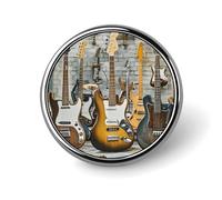 Custom Guitar Bass Musical Instrument Lapel Pin Aluminum Alloy Button Badge Personalized Exquisite Brooch Classic Pin 1 Inch for Backpacks Hat Suit Jacket Clothing Decoration