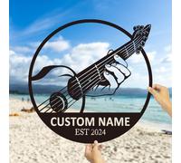 Custom Guitar Musical Wall Art, Personalized Name Decoration, Music Studio Decor, Home Guitar Gift (Style-5)