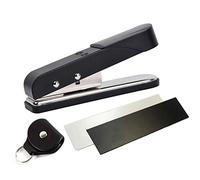 Custom Guitar Pick Punch Set with Leather Holder and Starter Strips for Musicians