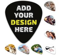 Custom Guitar Picks 6 Pack - Personalized Guitar Picks with Double-Sided Photo & Text, Guitar Accessories Plectrum Set for Electric Guitar, Bass & Ukulele (0.71mm)