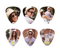 Custom Guitar Picks 6 Pack Personalized Guitars Pick Set with Keychain Case, Design Photo Logo Text Name 1.2mm, Electric Bass Ukulele Accessories Memorial Gift for Men Women (Double Sides Print)