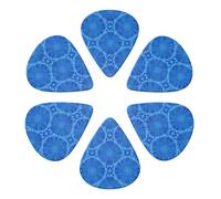 Custom Guitar Picks 6 Pack Trippy Blue Tie Dye, Thin, Medium, Thick (0.46mm/0.71mm/0.96mm) For Bass, Acoustic, Electric Guitar & Mandolin