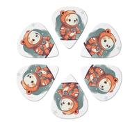 Custom Guitar Picks for Acoustic Guitar, Violin, Ukulele, Bass, Orange (Pack of 6)