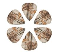 Custom Guitar Picks Hand Drawn Yellow Tree Shape Guitar Picks for Acoustic Guitars Violin Ukulele Bass Guitar Set of 6