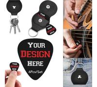 Custom Guitar Picks Personalized Photo 6 Pack Personalized Guitar Picks Design Your Own Name Text Picture Logo Best Memorial Gifts For Guitar Players Dad Boyfriend Bass Ukuleles Guitar Accessories (A)