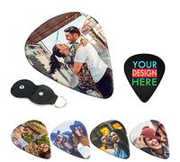 Custom Guitar Picks, Personalsied Guitar Plectrums Bass Pick with Your Photo/Logo/Text, Double-sided Print Electric Guitar Accessories Medium Guitar Pick - 0.71mm