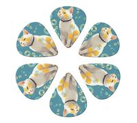 Custom Guitar Picks with Many Bubbles and a Cat Guitar Pick Holder for Acoustic Guitars Violin Ukulele Bass 6 Pack