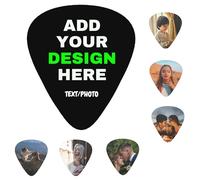 Custom Guitar Picks With Photo Text Logo, Personalised Plectrum With Your Design, Abrasion - Resistant, HD Printing Accessories & Gifts for Musicians, Gift For Guitar Ukulele Players
