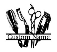 Custom Hair Dresser Metal Sign,Custom Beauty Salon Girl Hair Metal Wall Art,Personalized Hair Dresser Name Sign, Custom Hairstyle Decor,Barber Shop Metal Wall Decor,Hair Stylist Gift (Style-4)