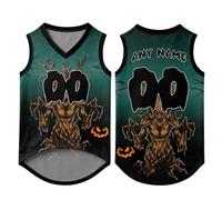 Custom Halloween Dog Shirts Sleeveless Tank Top Pumpkin Bats Ghost Design