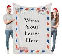 Custom Handwriting Letter Blanket - Personalized Air Mail Throw, Cozy Thanksgiving Gift for Mom Dad Girlfriend Boyfriend