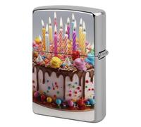 Custom Happy Birthday Beautiful Lighter Case Personalized Metal Lighter Cover Holder Reusable Shockproof Protective Lighters Without Insert Gift for Men Women Dad Husband